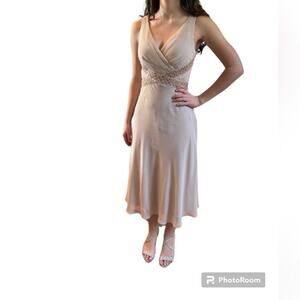 Eliza J Dress Nude Criss Cross Bodice, Womens Size 4